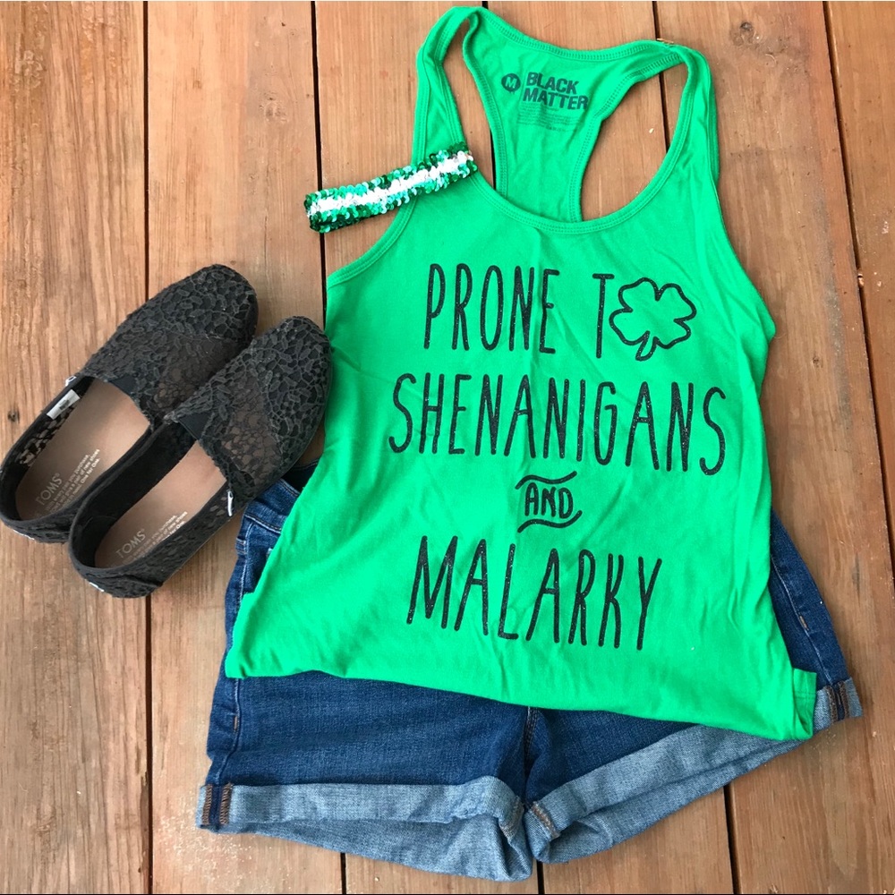 🍀St. Patrick’s Day Green Racerback Tank M 🍀